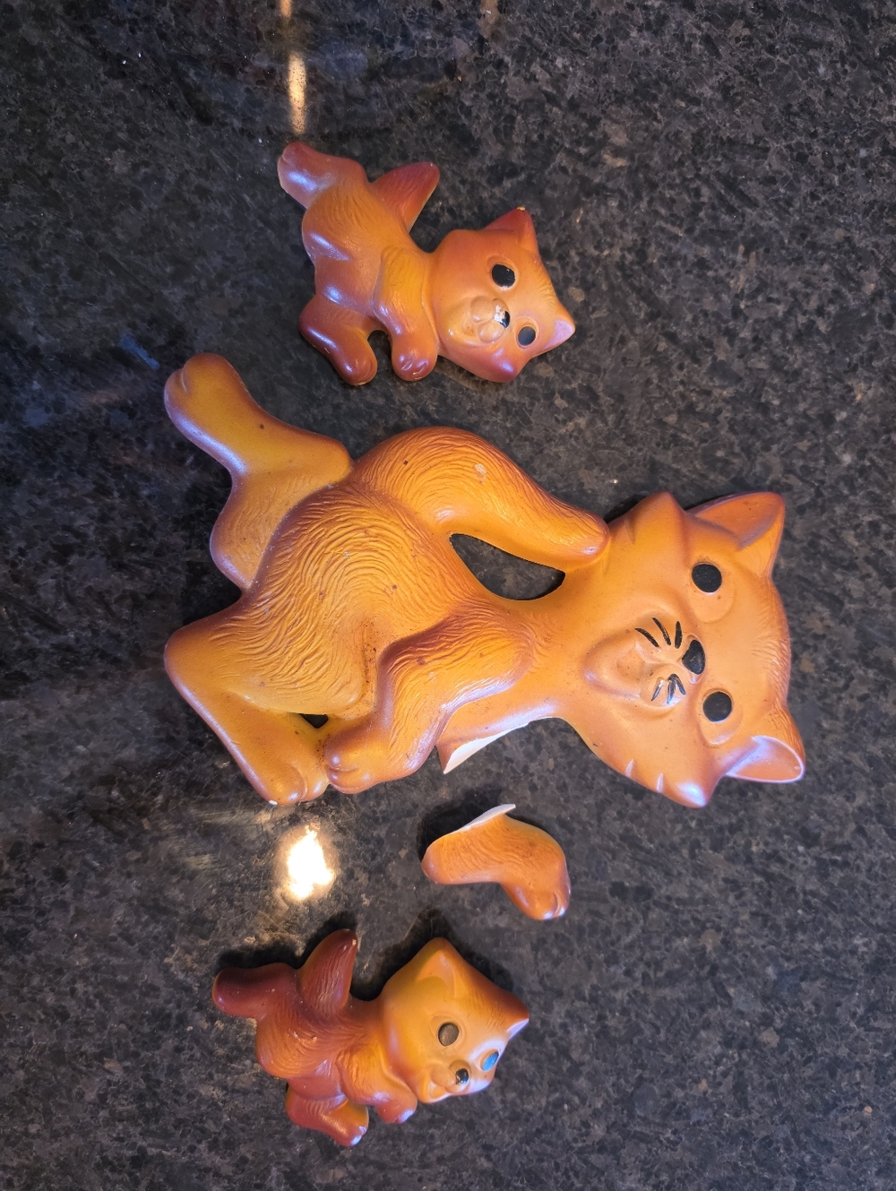 VTG 1970 Miller Studios Orange Cat Kitten Wall Decor Chalkware Kitsch MCM
